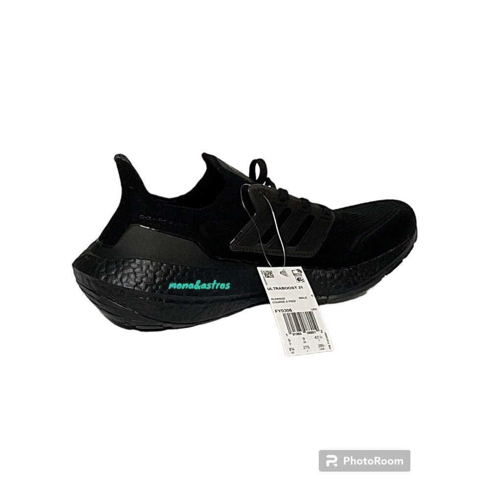 Adidas UltraBoost 21 Running Shoe Black NEW Men's - Picture 2 of 3